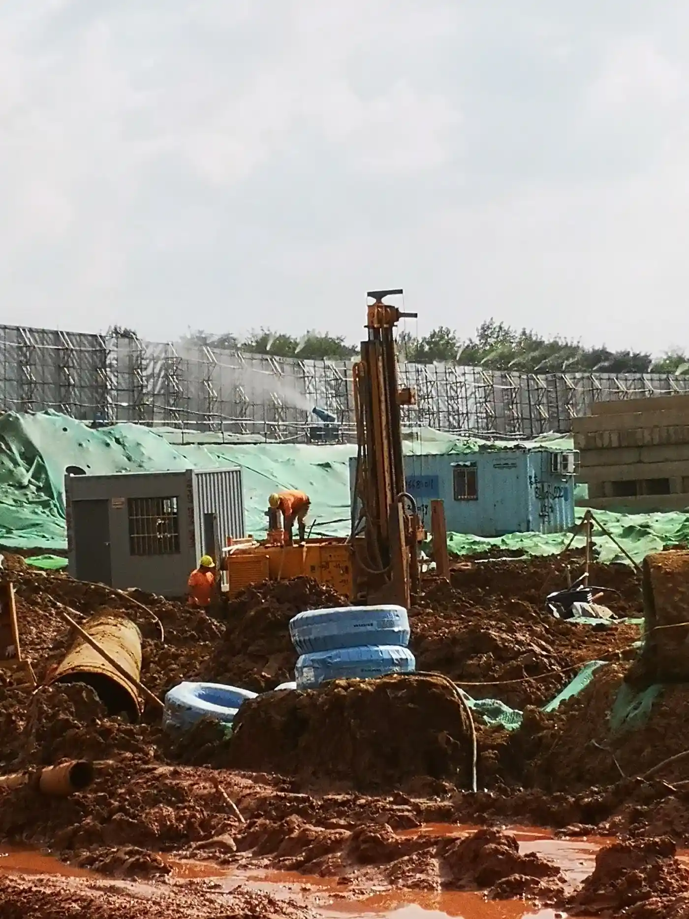 淮安地源热泵钻井施工现场